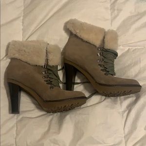 Via Spiga Suede Bootie with fur